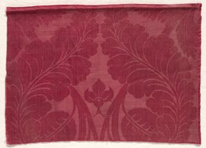 Damast med blad och blommönster, 1700-1800-tal. av Unbekannt