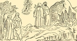 Dante i skärselden ser The Vision of Beatrice, c1930. av Unbekannt