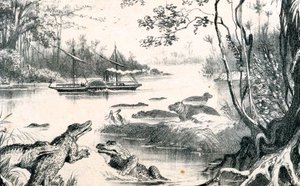 David Livingstone navigerar i Zambezi, Afrika, 1852-1864 c1878 av Unbekannt