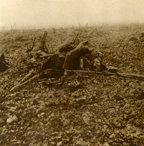 Död soldat på Hill 304, efter slaget vid Verdun, norra Frankrike, 1916 av Unbekannt
