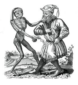 Death and the Jew, en episod från Dödsdansen, 1441, 1870 av Unbekannt