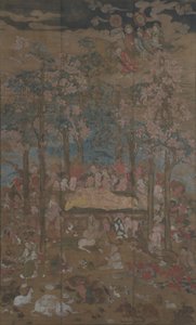 Den historiska Buddha Nehan-zus död, 1400-talet. av Unbekannt
