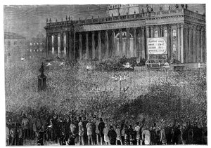Deklarerar resultatet av omröstningen under det allmänna valet, Leeds, West Yorkshire, 1880 av Unbekannt