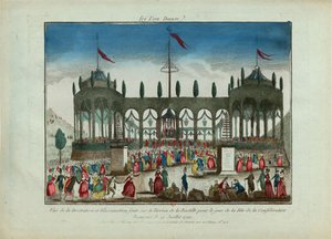 Dekoration och belysning av Bastiljen för federationens festival den 14 juli 1790. av Unbekannt