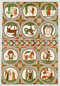 Decoration in Stora Råda Old Church, Västra Götaland, Sweden, 1928. av Unbekannt