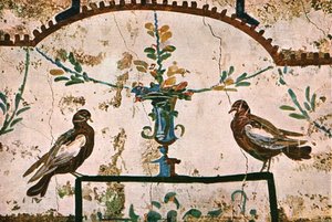Dekoration i katakomberna i Praetextatus på Via Appia, Rom, Italien, 1928. av Unbekannt
