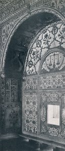 Delhi. The Scales of Justice Carved Marble Screen genom vilken framställningar togs emot., c1910. av Unbekannt