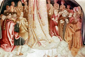 Detalj från The Virgin of the Navigators, 1500-talet av Unbekannt