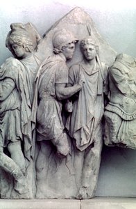 Detalj från Telephus-frisen av Pergamonaltaret, 164-156 f.Kr av Unbekannt