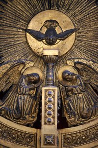 Detalj av St Stephens bulgariska kyrka iconostasis Istanbul Turquie av Unbekannt