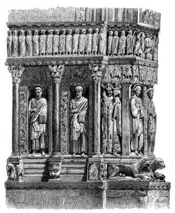 Detalj av St Trophimus portal, Arles, 1100-talet, 1870 av Unbekannt