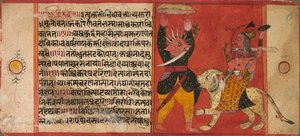 Devi attackerar en demon, c. 1630. av Unbekannt
