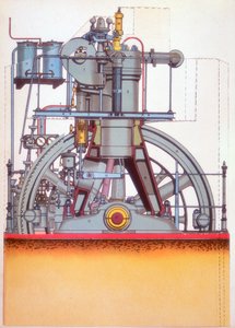 Dieselmotor: förbränningsmotor uppfann av Rudolph Diesel 1897 c1910 av Unbekannt
