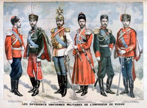 Olika ryska militäruniformer av kejsaren, 1896 av Unbekannt