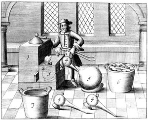 Destillation av salpetersyra, 1683 av Unbekannt