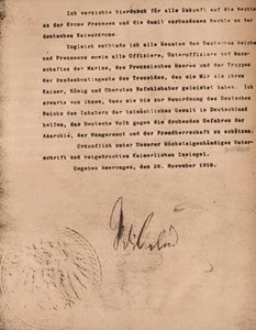 Dokument som bekräftar abdikationen av Kaiser Wilhelm II av Tyskland, den 9 november 1918 1935. av Unbekannt
