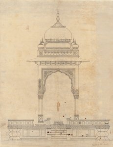 Kupolformad paviljong, ca. 1830. av Unbekannt