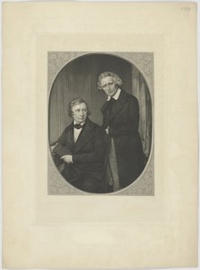 Dubbelporträtt av bröderna Grimm, ca 1845. av Unbekannt