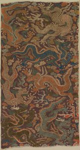 Dragons Chasing Flaming Pearls, 1200-tal eller tidigare. av Unbekannt