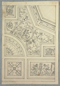 Ritning, design för ett tak, ca. 1800 av Unbekannt
