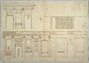 Ritning, design för en inredning, 1800–1820 av Unbekannt