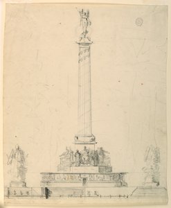 Ritning, höjd av ett segermonument av Unbekannt
