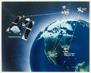 Teckning av Hubble-teleskopet, 1980-talet av Unbekannt