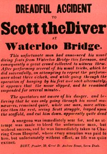En fruktansvärd olycka med dykaren Scott vid Waterloo Bridge, 1841, 1948. av Unbekannt
