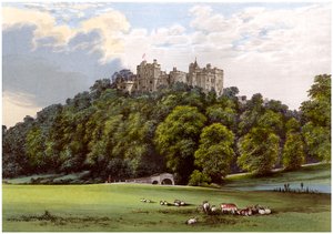 Dunster Castle, hem för familjen Fownes-Luttrell, Somerset, c1880 av Unbekannt