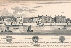 Durham House, Salisbury House och Worcester House, London, c1808 1903 av Unbekannt