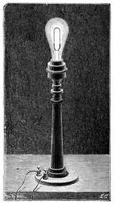 Edisons glödlampsglob i en bordslampa, 1891 av Unbekannt