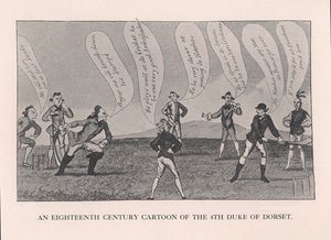Edward Sackville 1591-1652, 4:e hertigen av Dorset, spelar cricket, 1700-talet 1912 av Unbekannt
