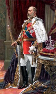 Edward VII i full kröningsdräkt, 1902 av Unbekannt