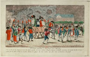 Bildbränning av Klinlin, Heymann och Bouille den 25 juni 1791 i Strasbourg 1791. av Unbekannt