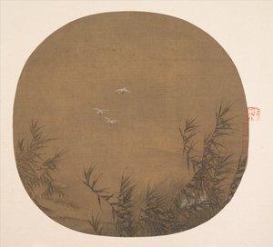 Egrets in Water Reeds, sent 1100-tal. av Unbekannt