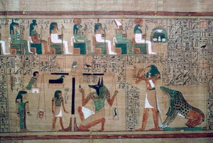 Egyptisk papyrus med en skildring av "hjärtats vägning" av Unbekannt