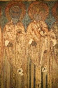 El-Moallaqah kyrka fresk Le Caire Egypten av Unbekannt
