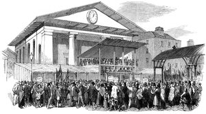 Valhusting i Covent Garden under valet i Westminster, London, 1852 av Unbekannt