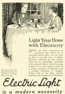 Elektriskt ljus är en modern nödvändighet, 1920. av Unbekannt