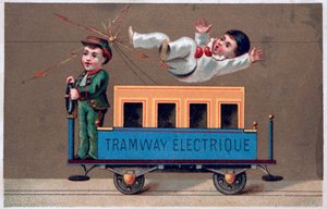 Elektrische Straßenbahn, 19. Jahrhundert von Unbekannt