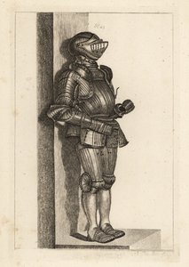 Elegant dräkt med räfflad rustning som kom med Lord Warwick från Tyskland av Unbekannt