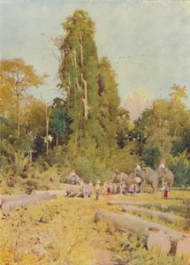 Elephants Piling Teak, 1924 av Unbekannt