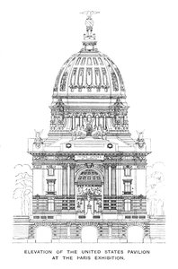 Förhöjning av USA:s paviljong vid Parisutställningen, 1900 av Unbekannt