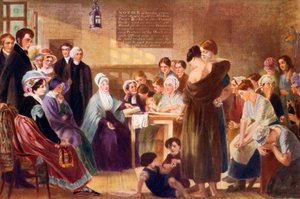 Elizabeth Fry 1780-1845 på besök i Newgate Prison, 1926 av Unbekannt