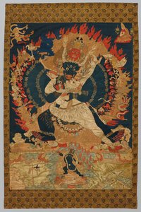 Broderi: Yama and Consort, 1700-1800-talet. av Unbekannt