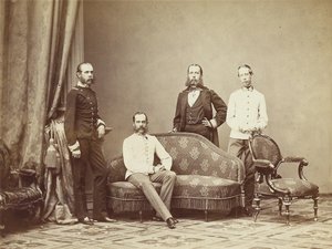 Kejsar Franz Josef I av Österrike med sina bröder, 1864. av Unbekannt