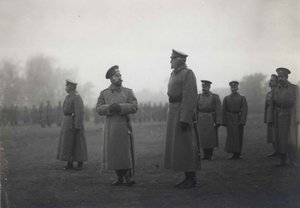 Kejsar Nicholas II och storhertig Nikolai Nikolaevich vid Baranovichi, september 1914, 1914 av Unbekannt