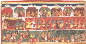 Encounters in Mathura: Page from a Dispersed Bhagavata Purana..., ca. 1700. av Unbekannt