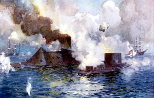 Förlovning mellan förbundsmedlemmar och fackföreningsmedlemmar, amerikanska inbördeskriget, 1852 c1890 av Unbekannt