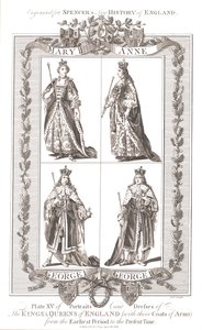 Engelska kungar och drottningar med vapen, 1780-1800 av Unbekannt